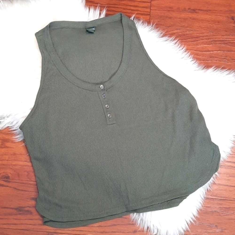 Wild Fable Waffle Knit Scoopneck Midi Tank Top